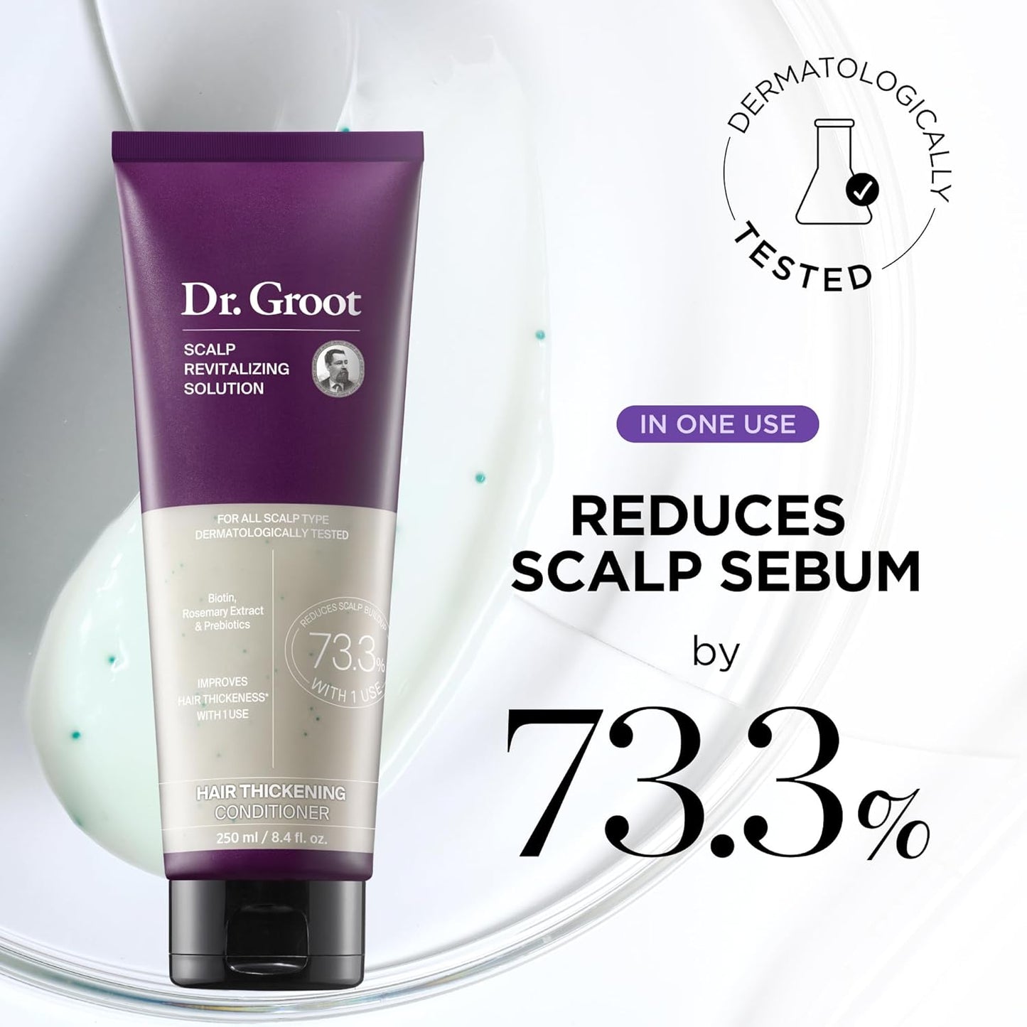 Dr. Groot Thickening Shampoo & Conditioner Set for Hair Loss – Clinical Results with Biotin and Rosemary for Hair Thinning, Shedding, Scalp Repair and Treatment