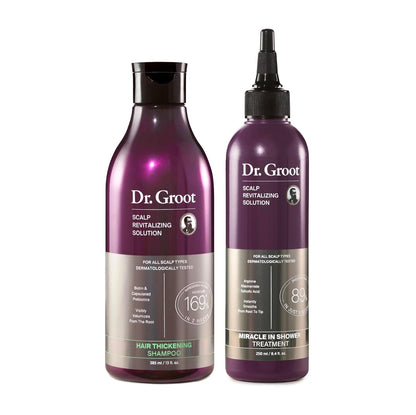 Dr. Groot Thickening Shampoo & Scalp Treatment Set for Hair Loss – Clinical Results with Biotin and Rosemary for Hair Thinning, Shedding, Scalp Repair and Treatment